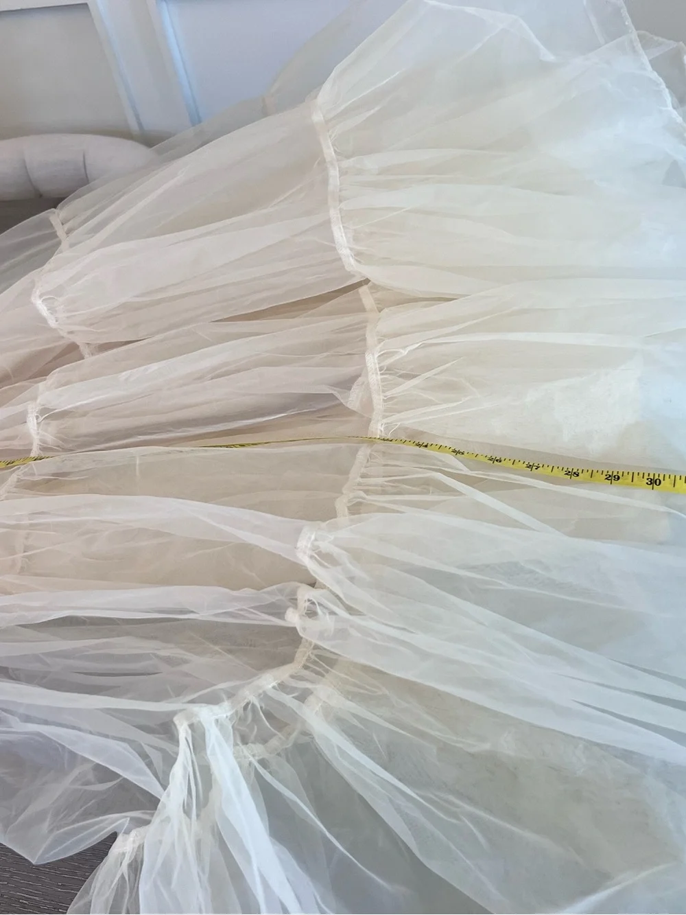 Grace Karin Cream Tiered Tulle A-Line Skirt